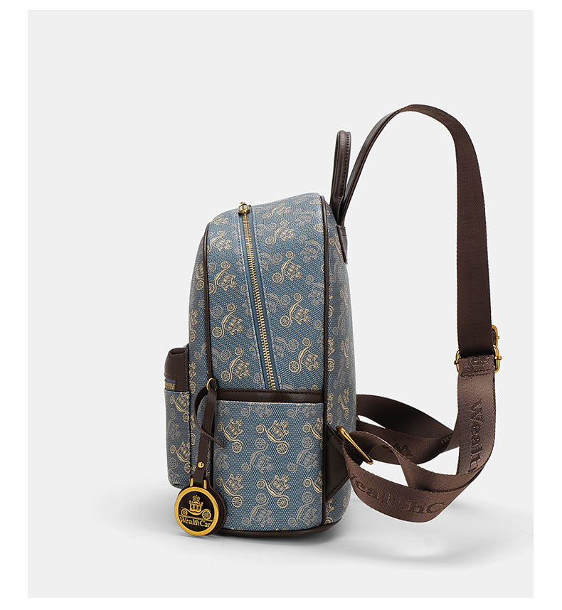 Indigo Wanderer Luxury High Aesthetic French Vintage Mini Backpack