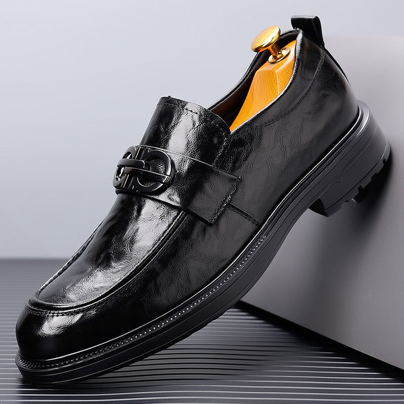 Men's Genuine Leather Slip-On Dress Shoes