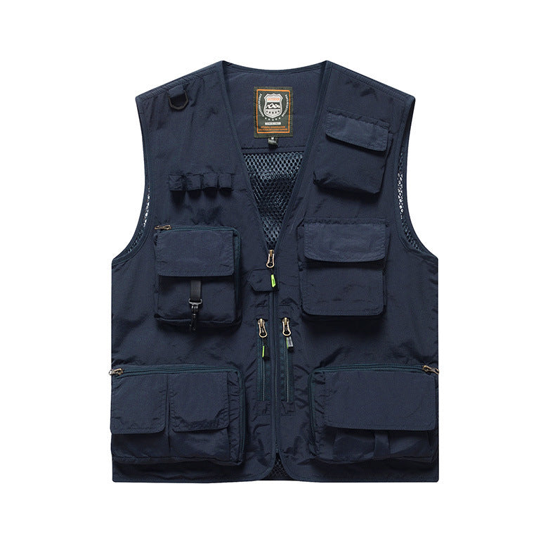 Mens Outdoor Detachable Multi-Pocket Travel Vest