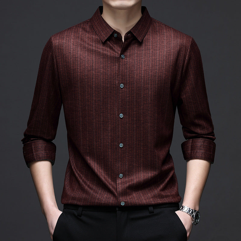 Vertical Stripe Button-Up  Midnight Edition