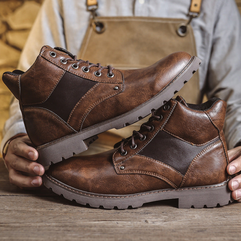Classic British Vintage Leather Martin Boots