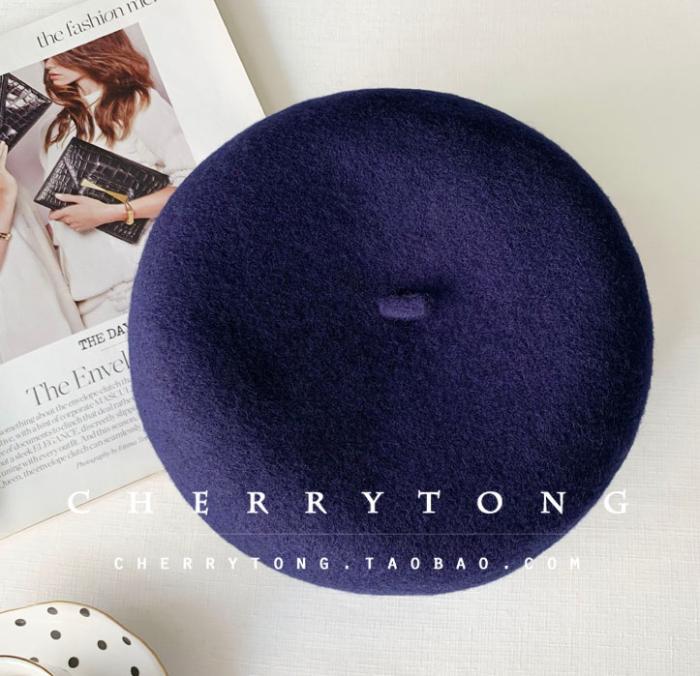Retro Wool Beret  Cashmere & Wool Women's Hat for Autumn & Winter