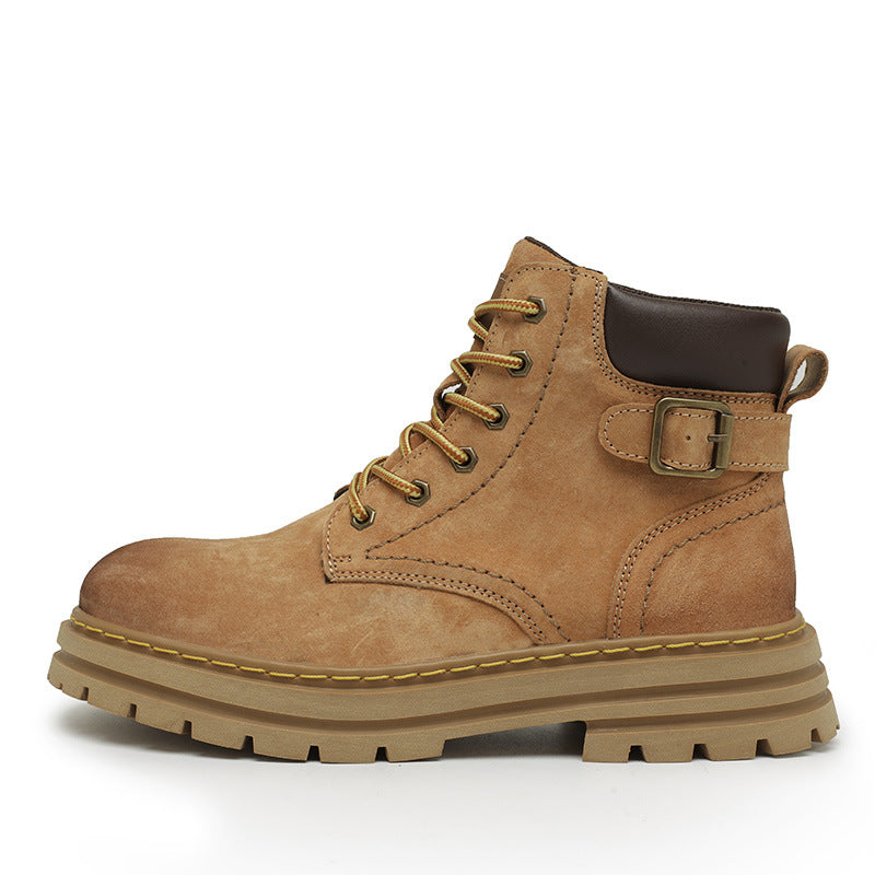 Men’s Winter Rhubarb Leather Boots – Thick Sole Martin Boots