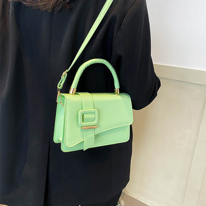 All-match texture handbag one-shoulder texture small square bag