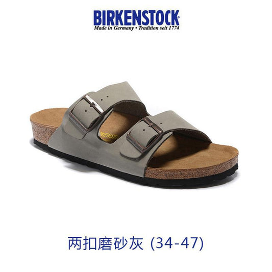 Summer Cork Sole Sandals  Women's Double Buckle Flats & Men's Casual Slippers