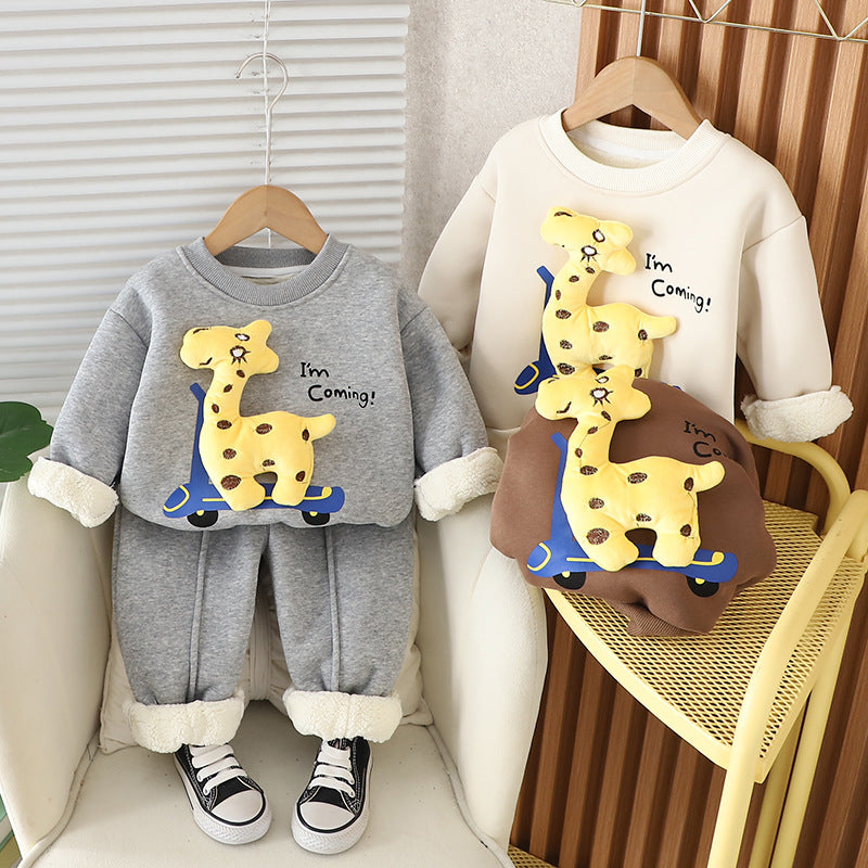 Giraffe Print Sweater Set