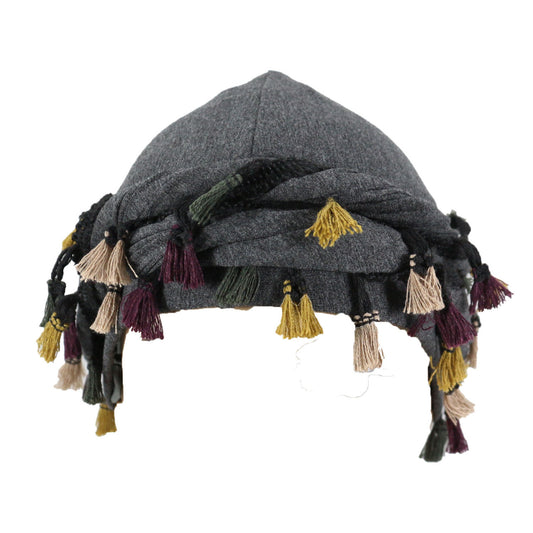 Satin Headscarf Cap with Twisted Beard Tail