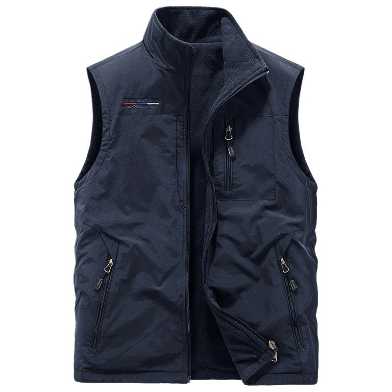Polar Fleece Vest  Double-Sided Outdoor Sports Sleeveless Jacket