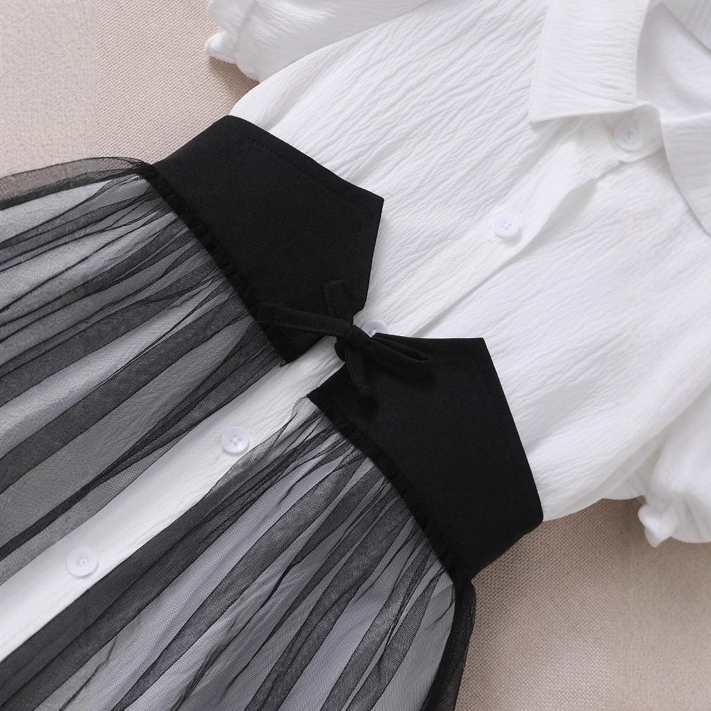 Girls' Puff Sleeve Mesh Dress – For Teens & Kids