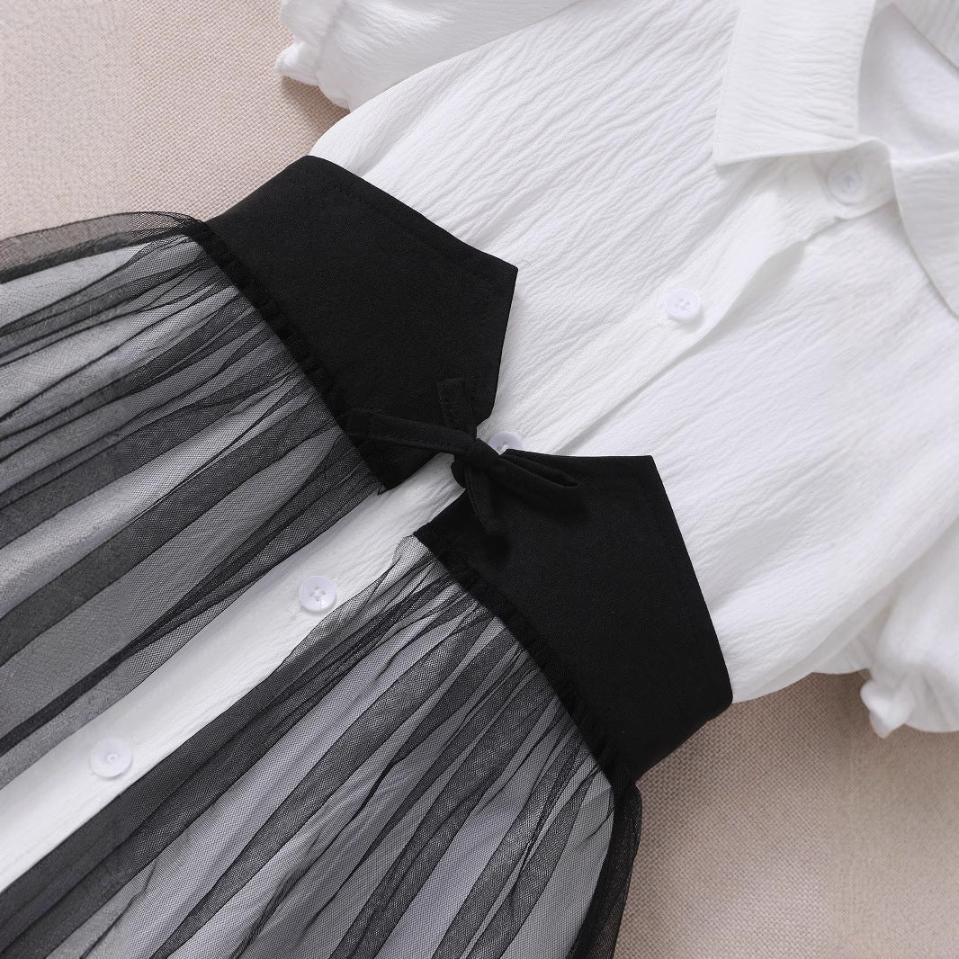 Girls' Puff Sleeve Mesh Dress – For Teens & Kids