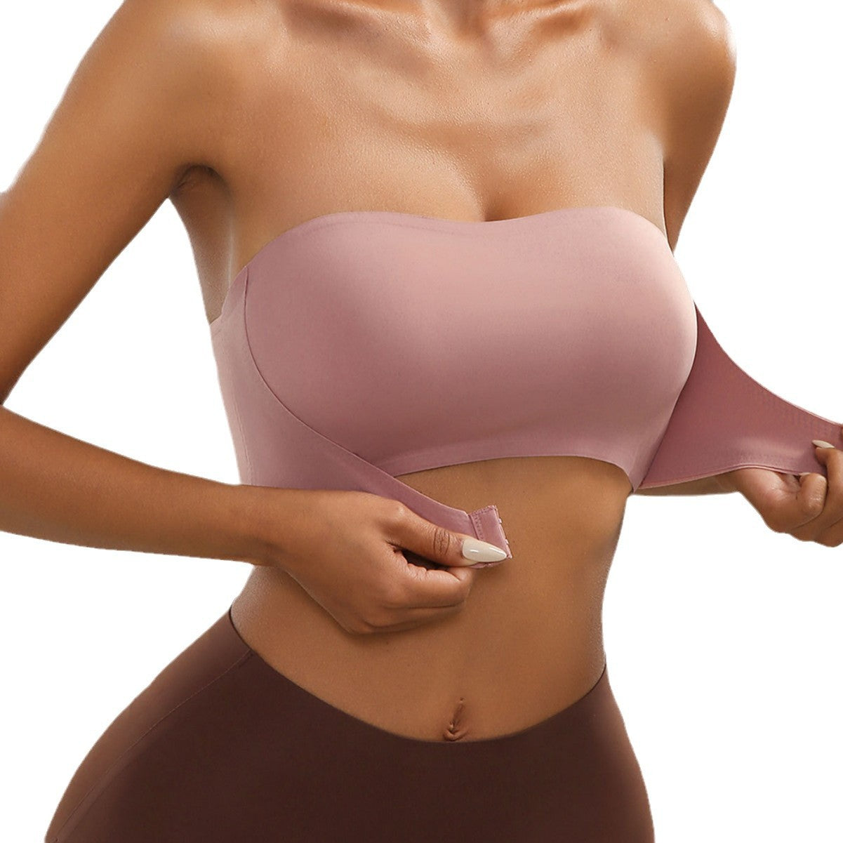 Non-Slip Strapless Front Buckle Bra