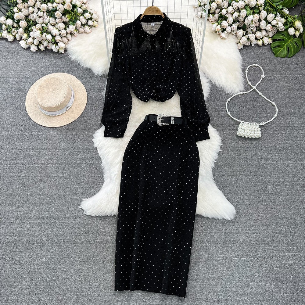 celebrity temperament two-piece high-waisted skirt (On Hand)