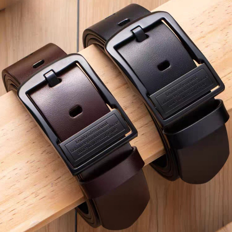 men's pin buckle cowhide belt simple retro belts