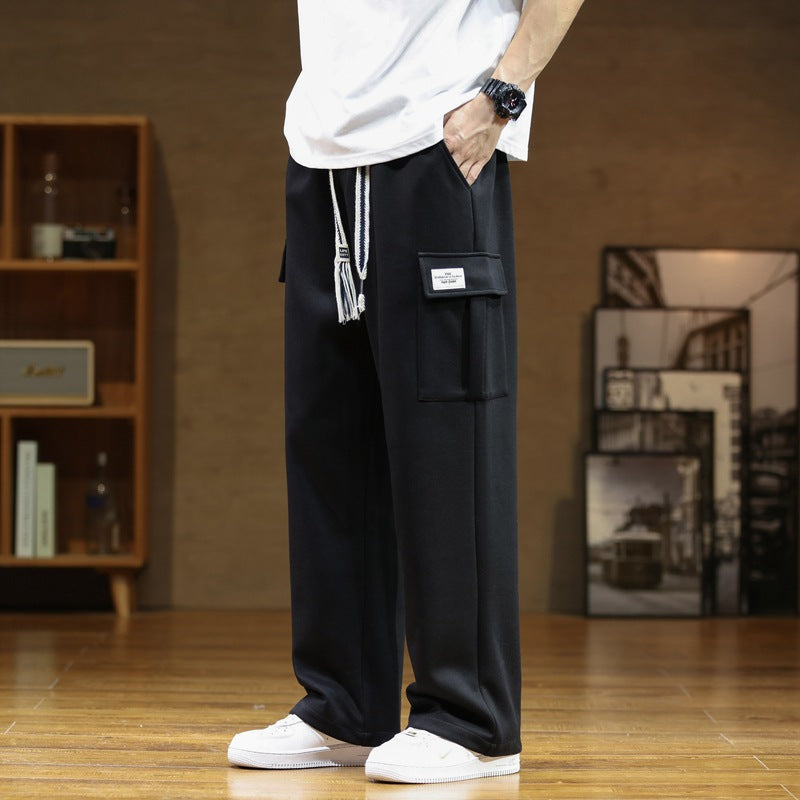 Men’s Plus Size Straight-Leg Sweatpants – Loose Fit Wide-Leg Casual Pants