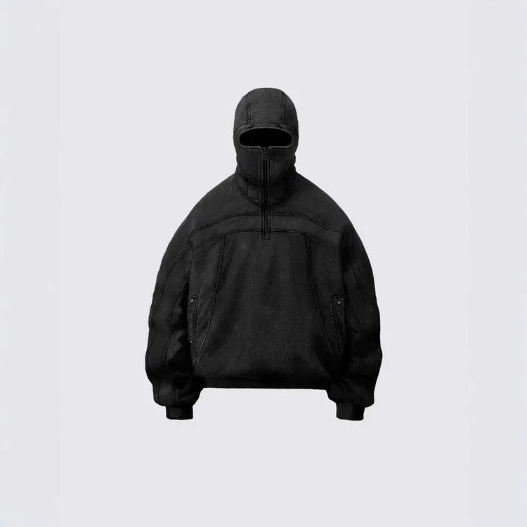 Full-Zip Eye-Hole Hoodie  Men's  Streetwear (On Hand)