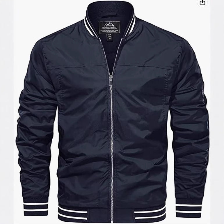 Mens Lightweight Trench Bomber Jacket  Windproof Casual Coat (EU Size)