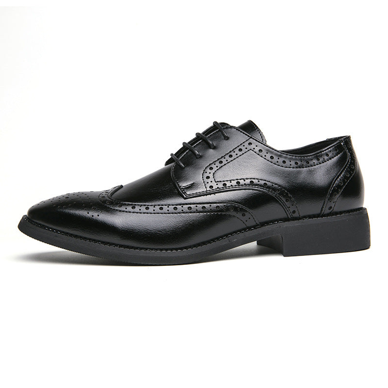 shoes 2025 spring cross border men's business formal wear floral leather shoes british casual shoes vintage brogue men's shoes