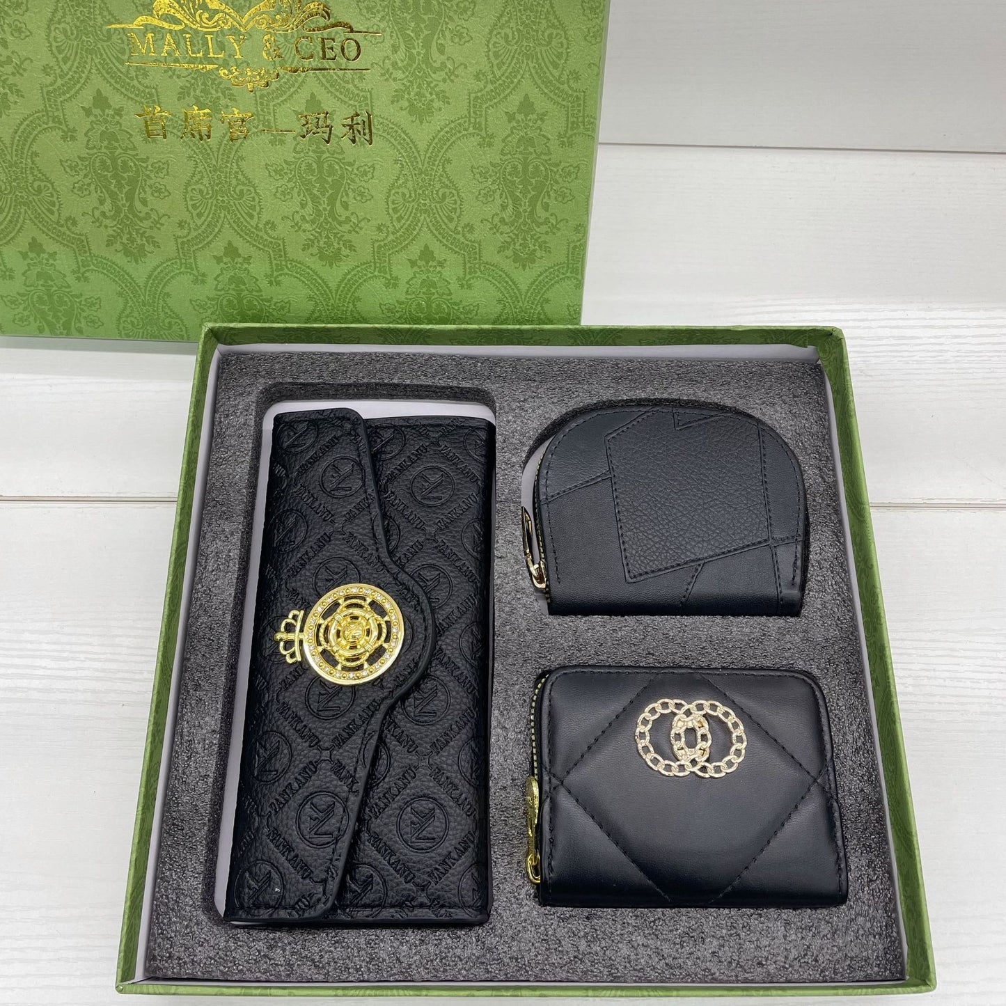 Luxury 3-Piece Wallet & Card Holder Gift Set