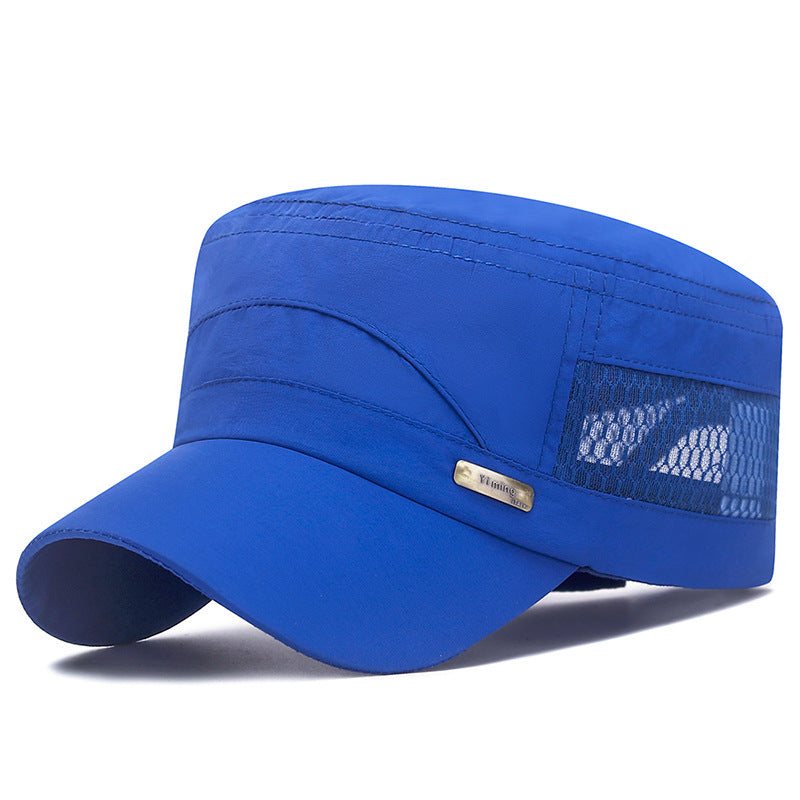 Men’s Breathable Mesh Flat Hat for Summer Outdoor Travel