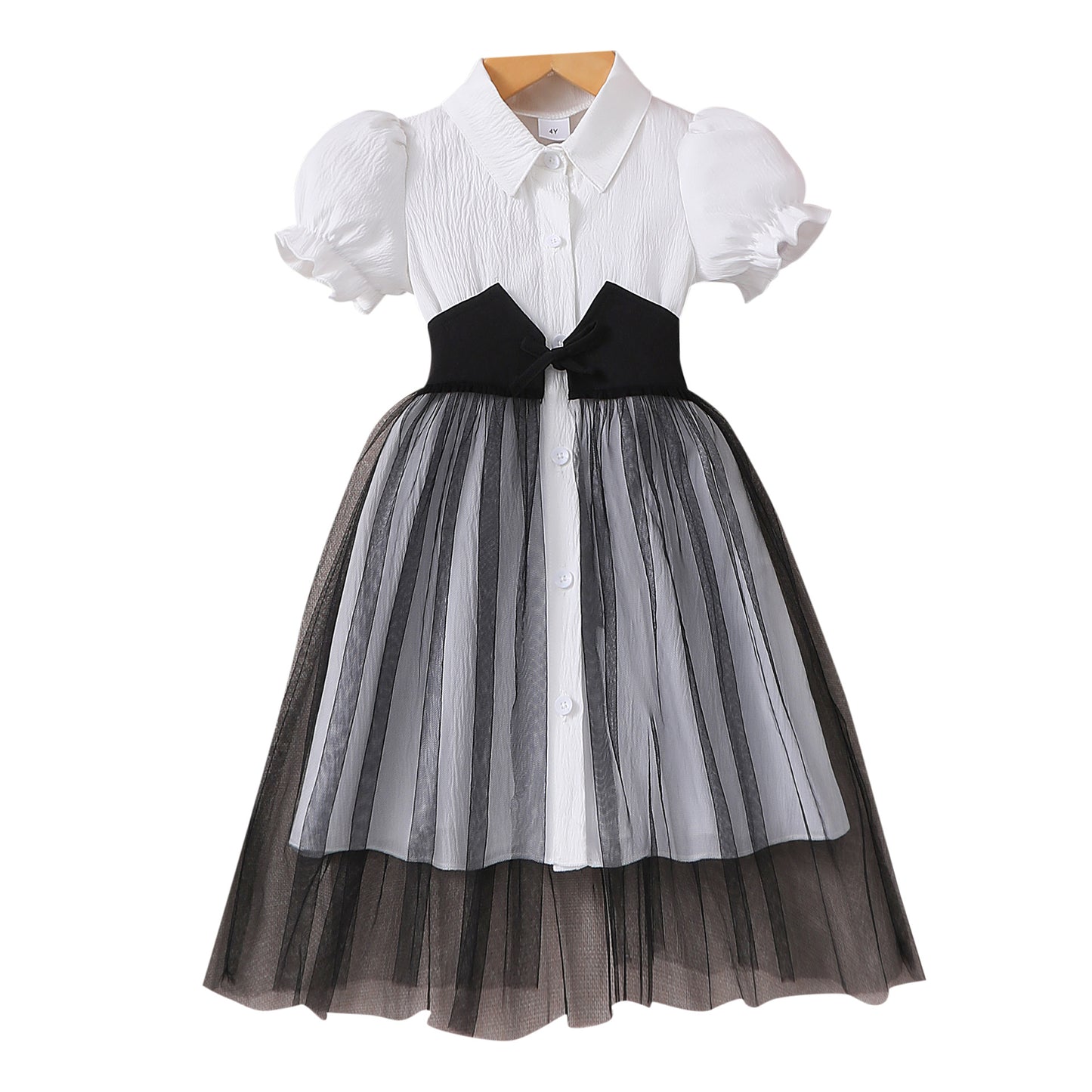 Girls' Puff Sleeve Mesh Dress – For Teens & Kids