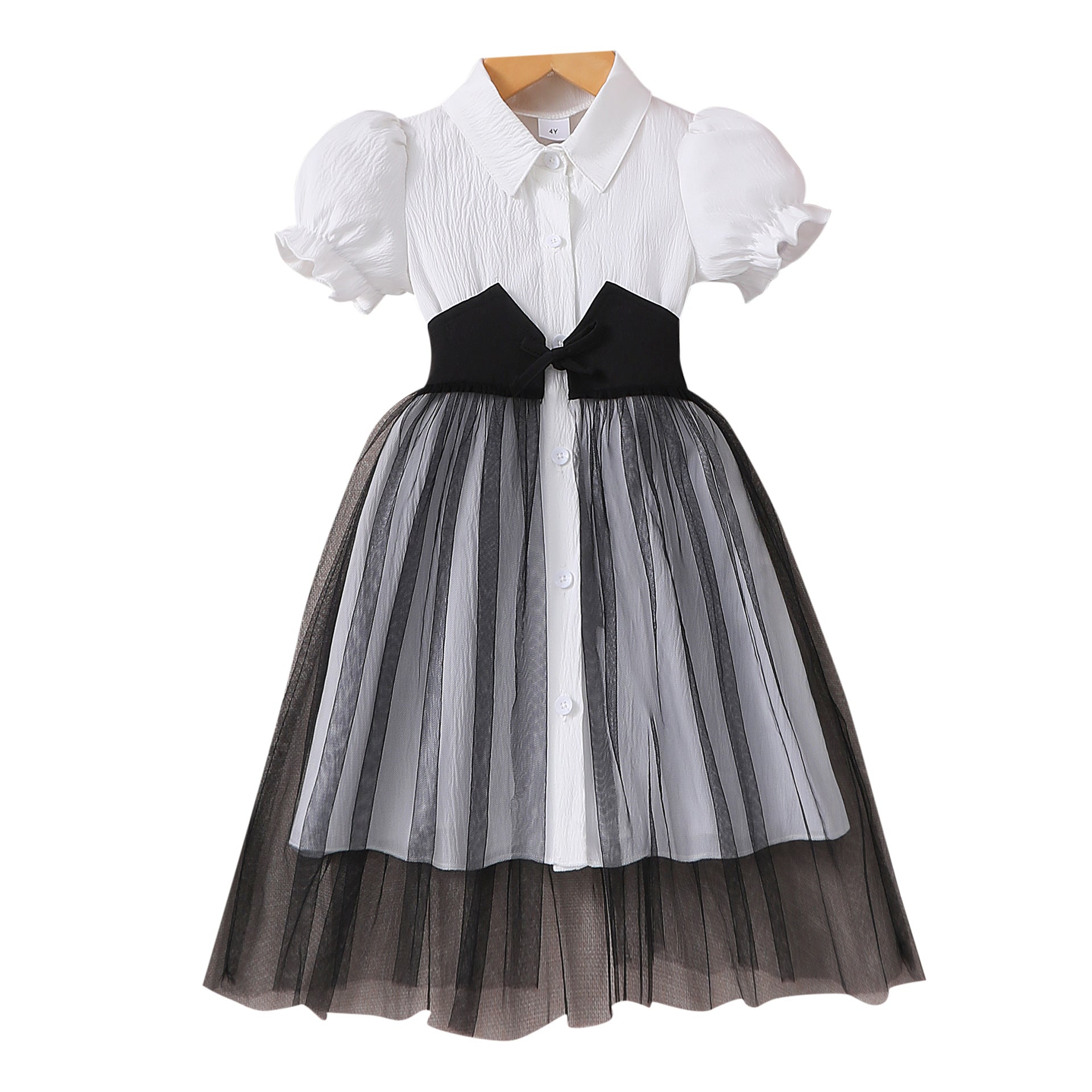 Girls' Puff Sleeve Mesh Dress – For Teens & Kids