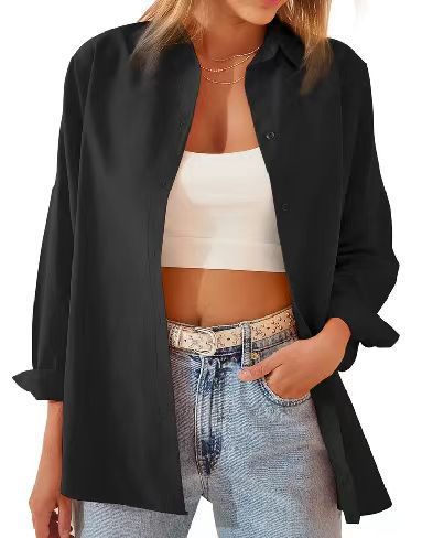 Candy-Colored Button-Up Cardigan Shirt for Women