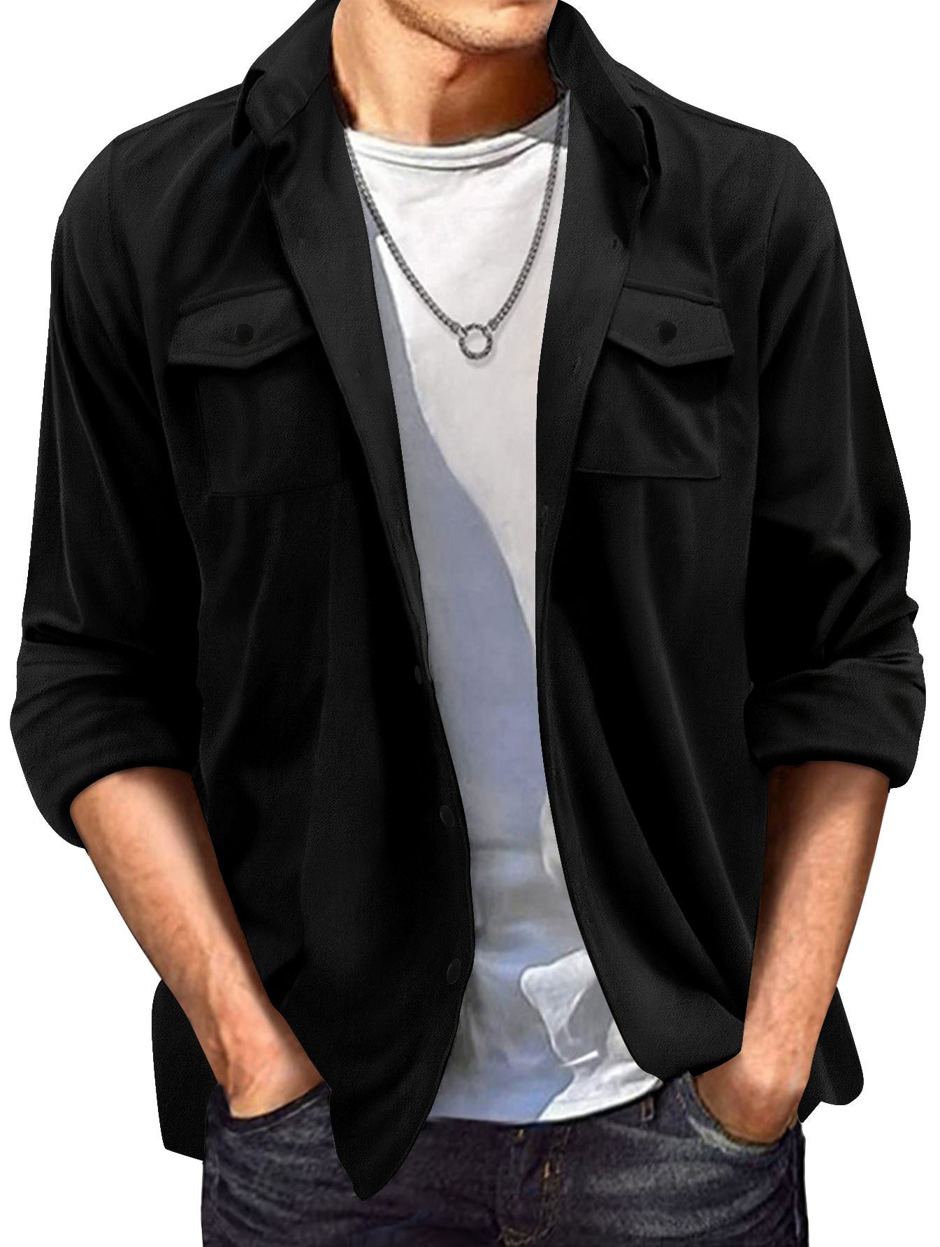 Casual Jacket  European & American Style, Loose Fit, Spring/Autumn
