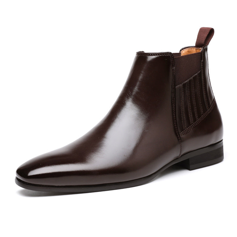 Mens Pointed Toe Chelsea Leather Boots (On Hand)