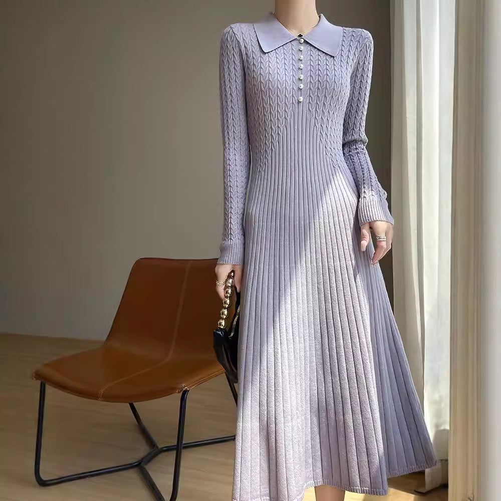Velvet Polo Neck Maxi Dress