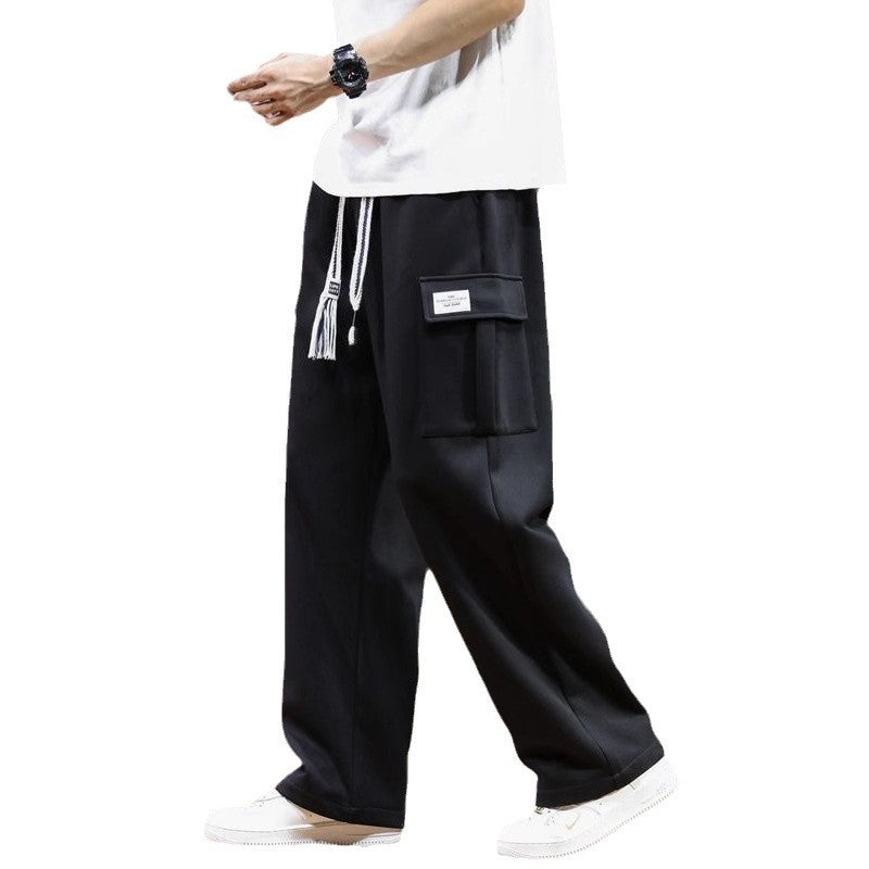Men’s Plus Size Straight-Leg Sweatpants – Loose Fit Wide-Leg Casual Pants
