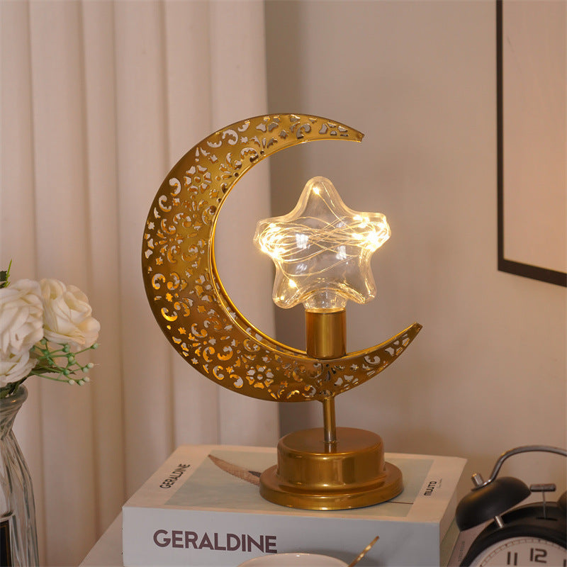 LED Wrought Iron Moon Pendant Lamp