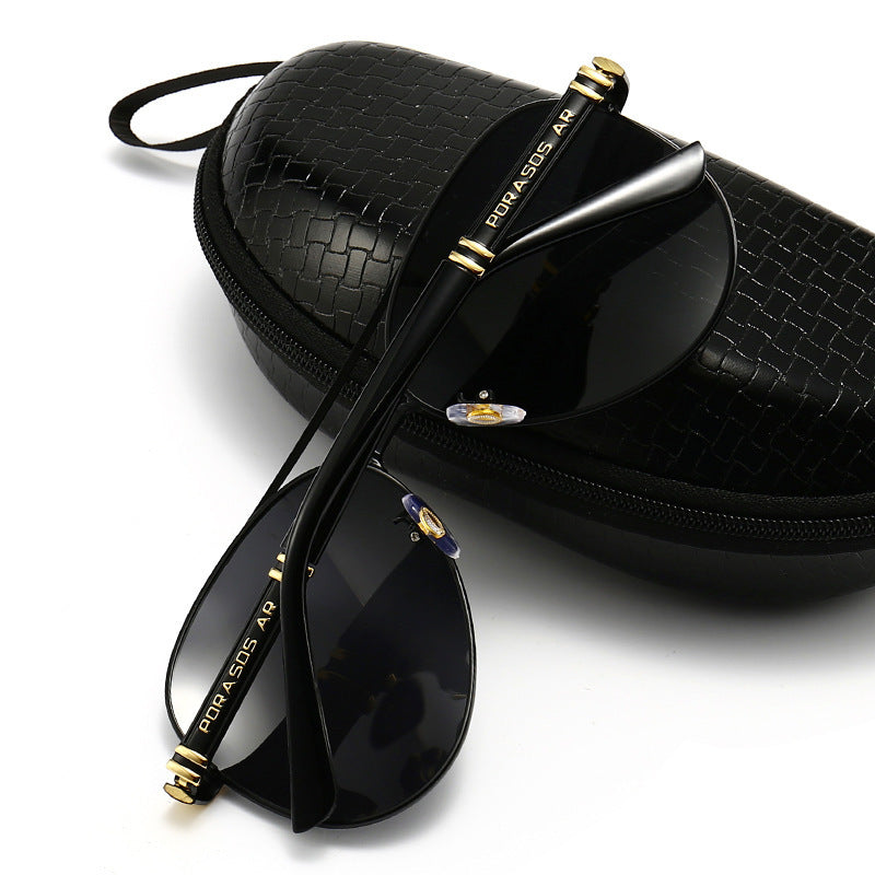 New Polarized Sunglasses Men's Metal Sunglasses Toad Glasses Driving Mirror