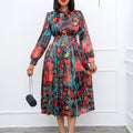 Elegant High-Waist Print Banquet Dress
