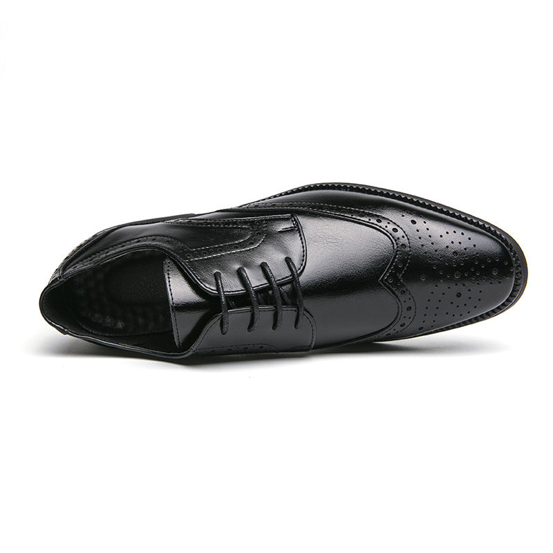 shoes 2025 spring cross border men's business formal wear floral leather shoes british casual shoes vintage brogue men's shoes
