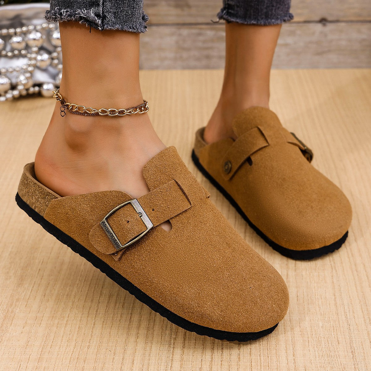 Retro Frosted Toe One-Foot Slipper Shoes