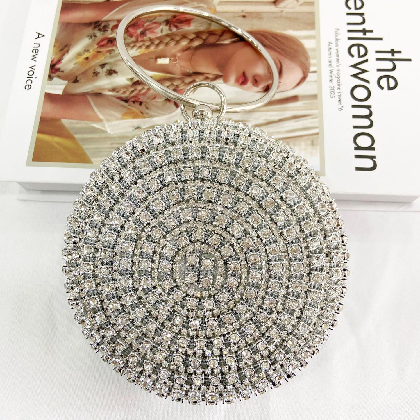 Glamorous Metal Round Party Handbag