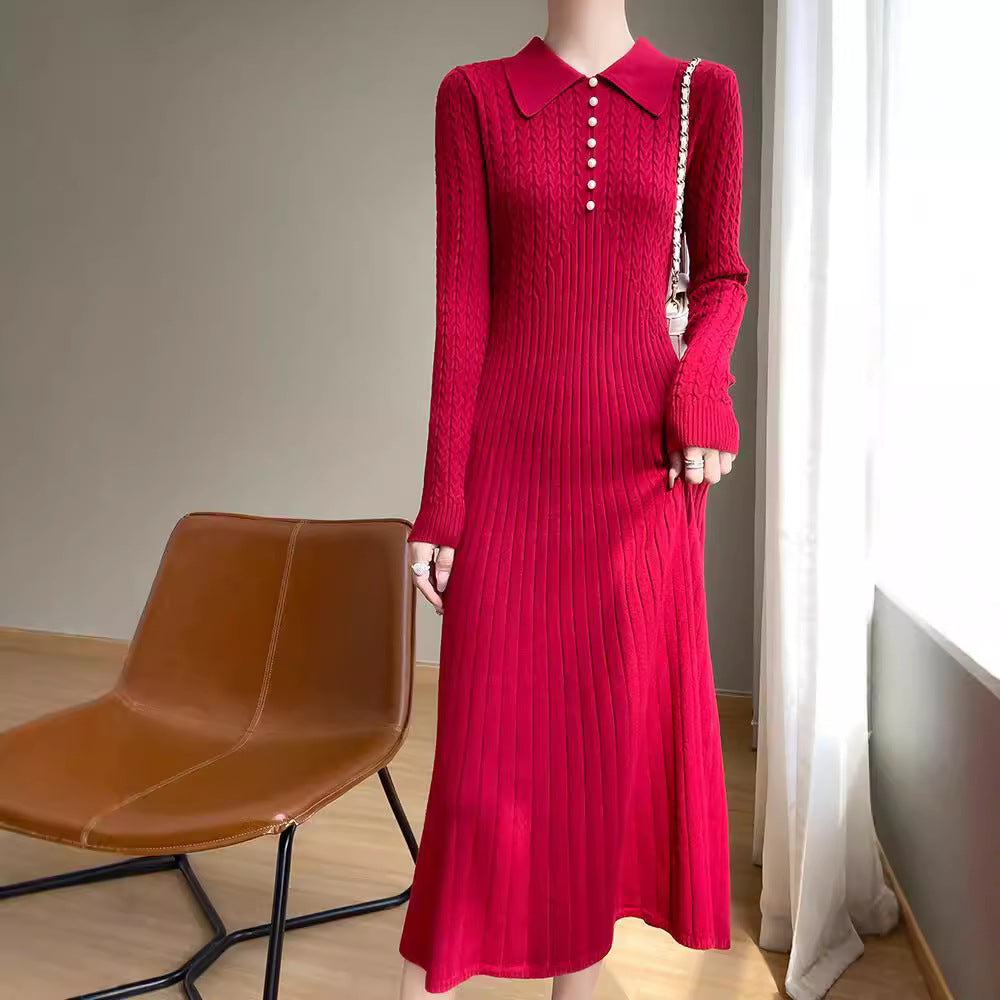 Velvet Polo Neck Maxi Dress