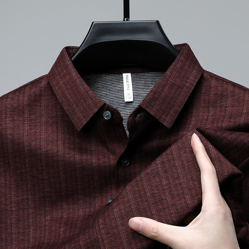 Vertical Stripe Button-Up  Midnight Edition