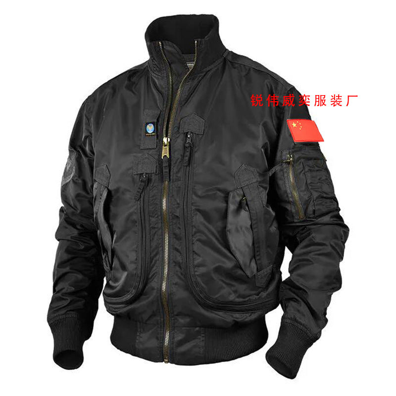 Mens Air Force Pilot Baseball Jacket  Tactical Stand Collar Leader Fan Coat