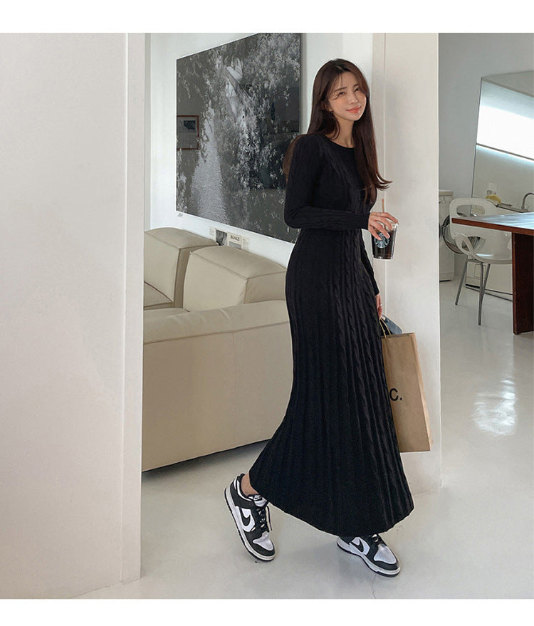 French Wool-Knit Hip Dress