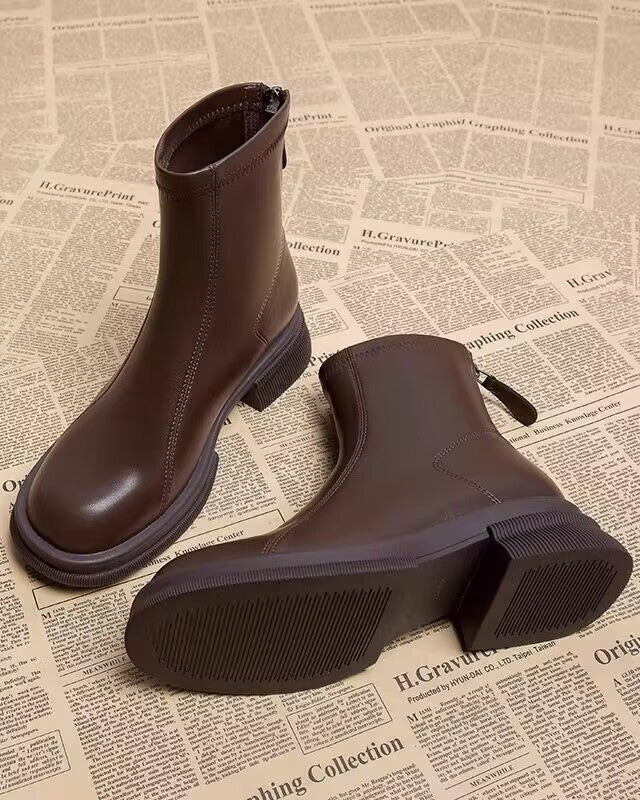 Autumn Winter Women's Block Heel Ankle Boots (On Hand)