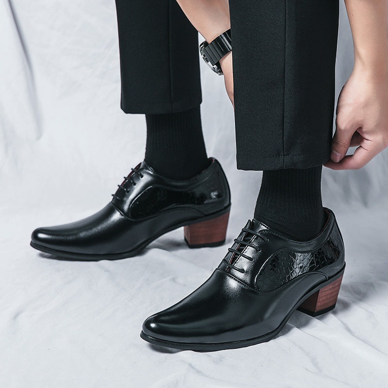 Men’s Plus-Size Pointed-Toe Leather Dress Shoes