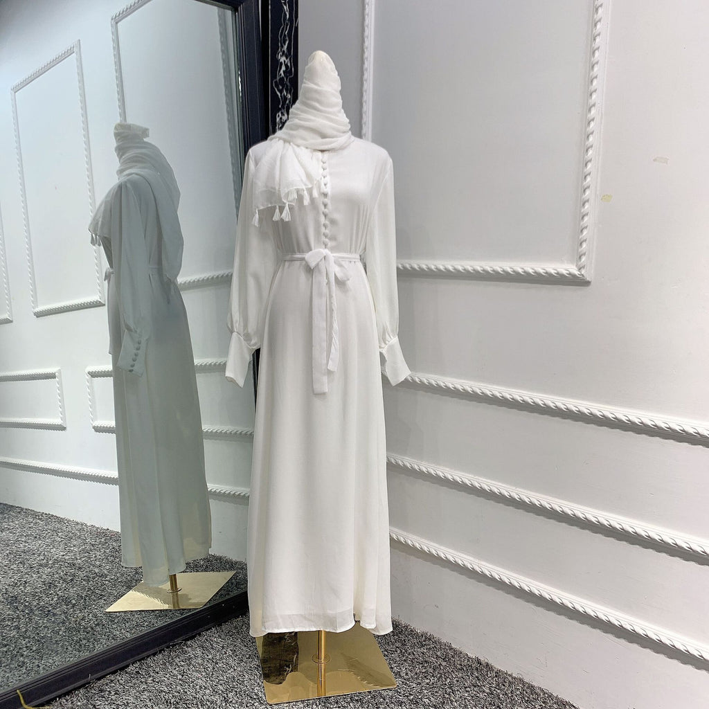 Loriya Feminine Tunic Dress, Elegant Chiffon Dress