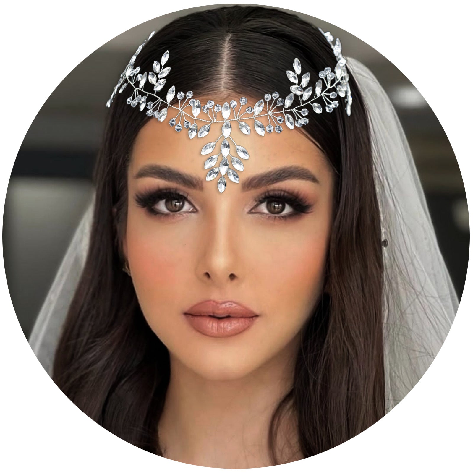 Creative handmade hanging rhinestone forehead Wedding  headdress