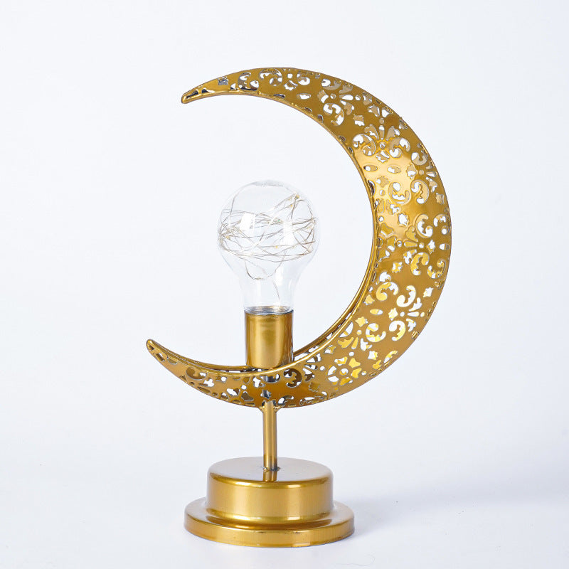 LED Wrought Iron Moon Pendant Lamp