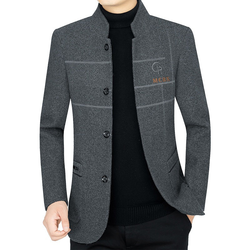Middle-aged Mens Thickened Wool Fleece Jacket