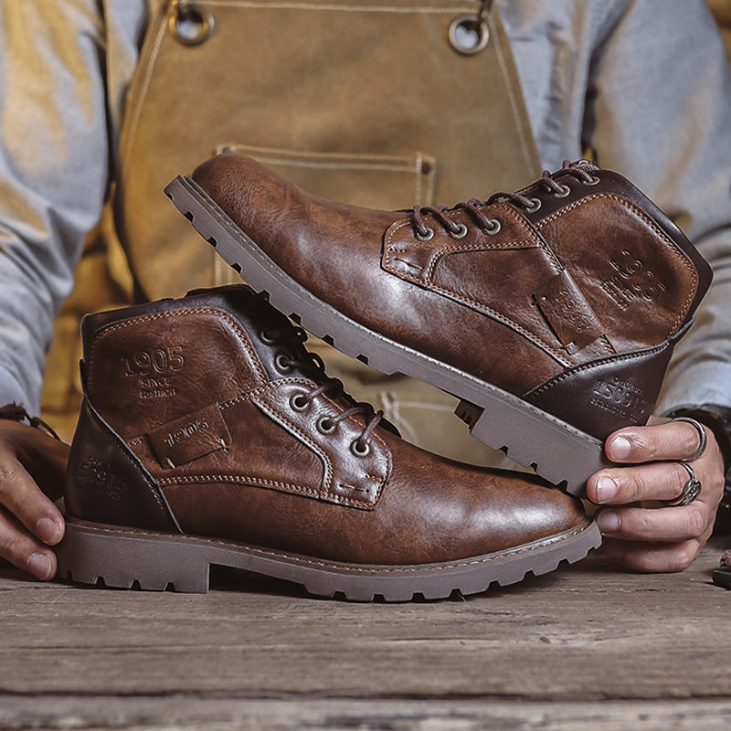 Classic British Vintage Leather Martin Boots