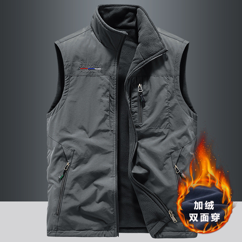 Polar Fleece Vest Double-Sided Outdoor Sports Sleeveless Jacket
