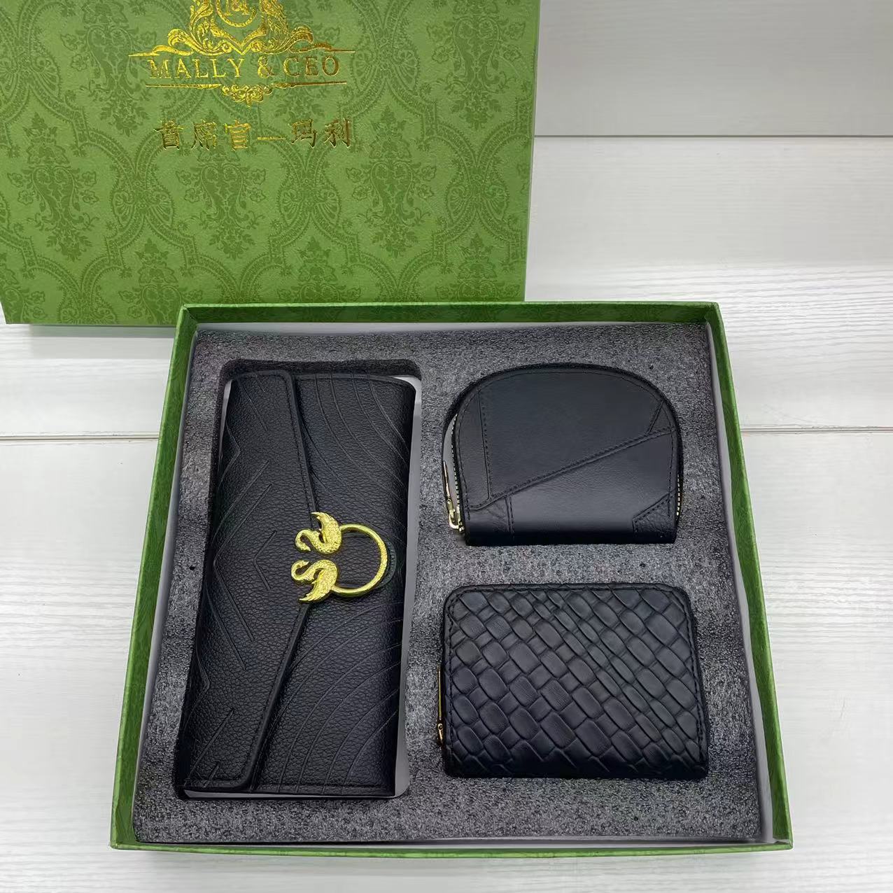 Luxury 3-Piece Wallet & Card Holder Gift Set