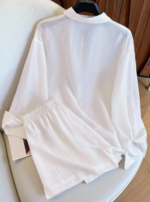 Retro Casual Embroidered Two-Piece Set